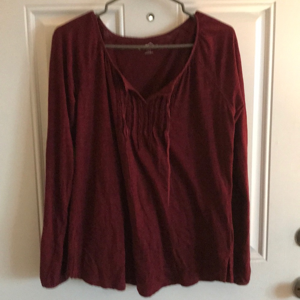 Maroon long sleeve top